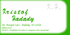 kristof hadady business card